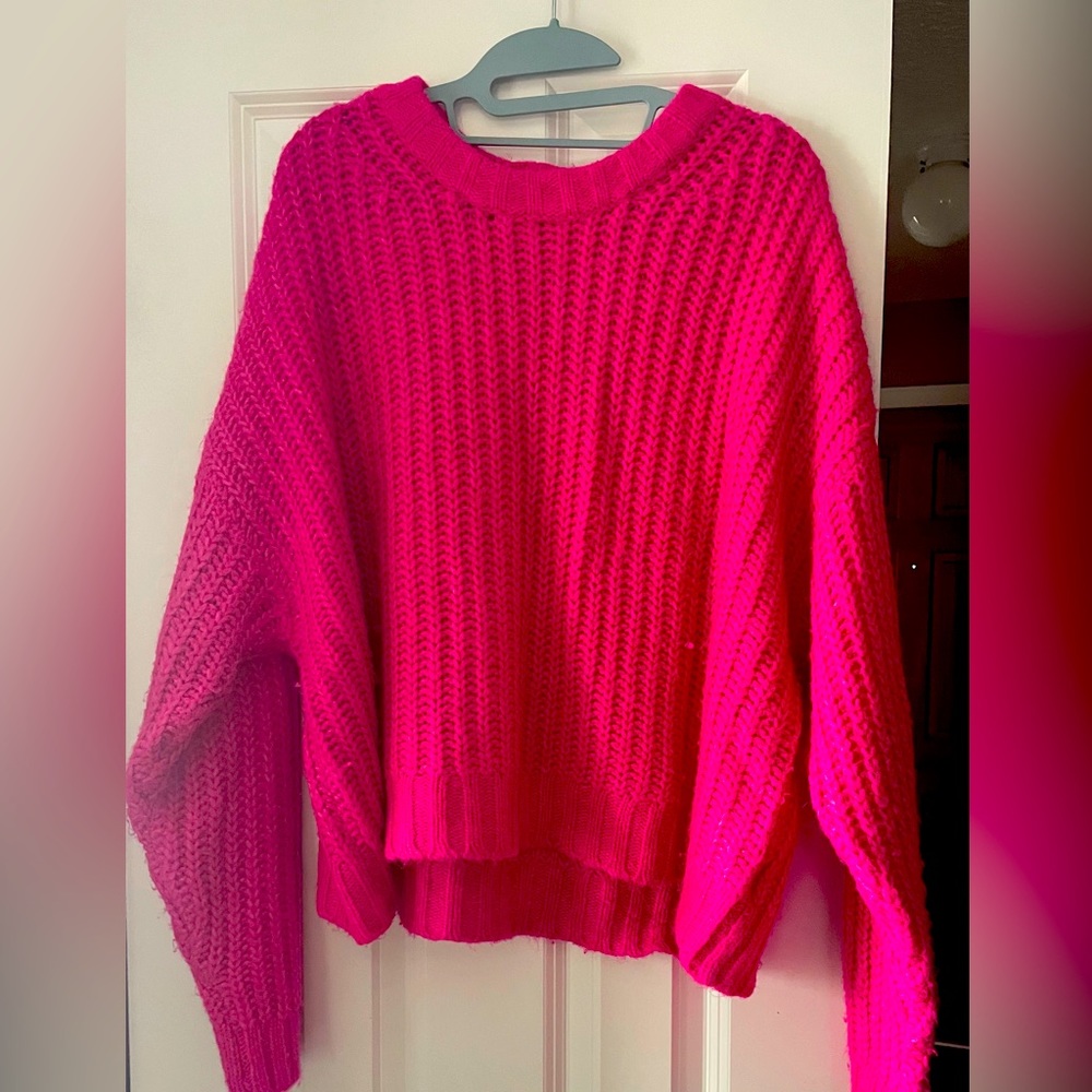 Hot pink knitted sweater